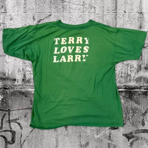 Vintage Boston Celtics 33 Tee – “Terry Loves Larry” – Green/Yellow – Vntg Sz M/L - Picture 6 of 8